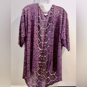 LuLaRoe Purple Lace Kimono